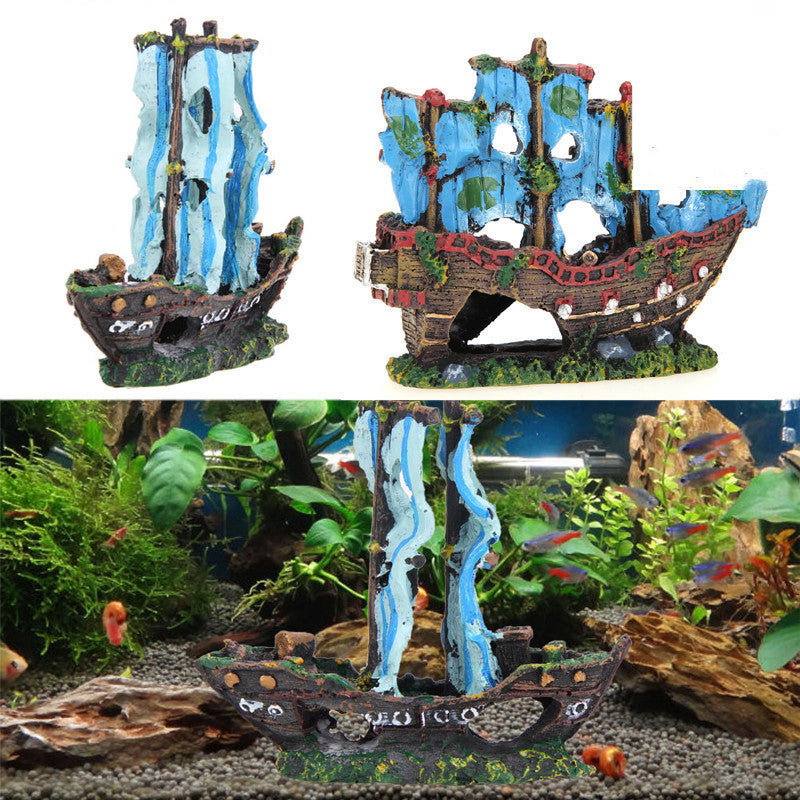 Ship Decorative Ornaments for Aquarium