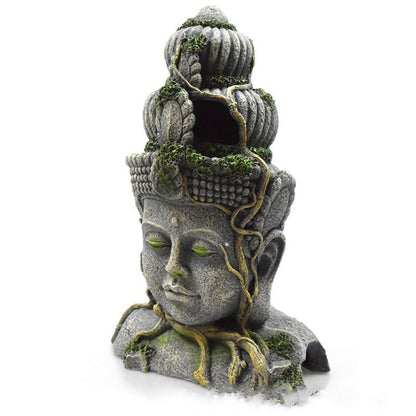 Reptile Tank Aquarium Ornaments Bodhisattva Head