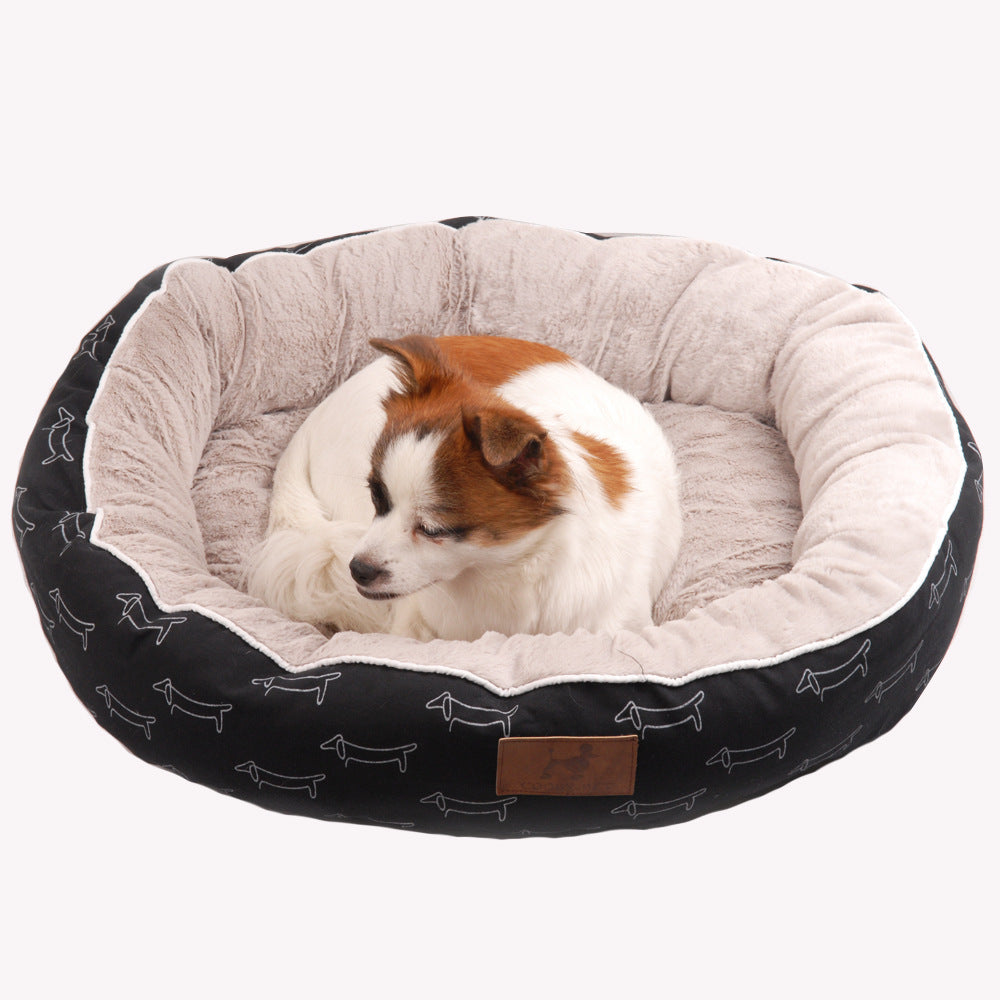 Plush Round Dog Bed