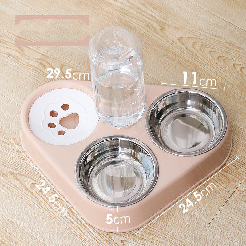 Dog Bowl Double Bowl Automatic Drinking Dog Food Bowl