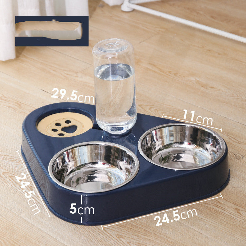 Dog Bowl Double Bowl Automatic Drinking Dog Food Bowl