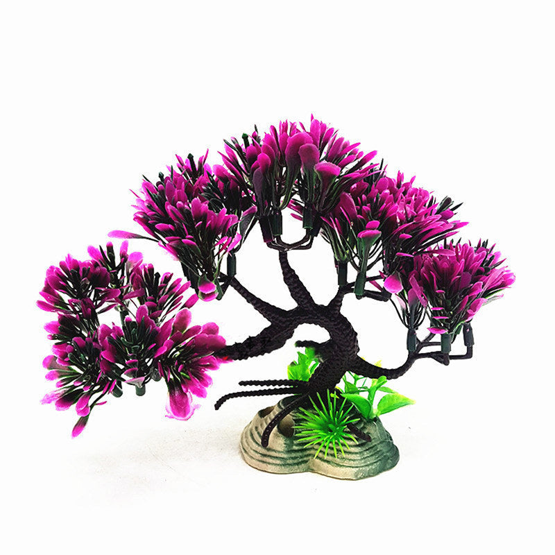 Flowering Water Plants Plastic Aquarium Tree