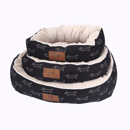 Plush Round Dog Bed