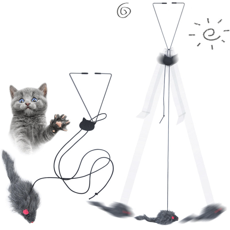 Telescopic Hanging Door Small Mouse Cat Toy