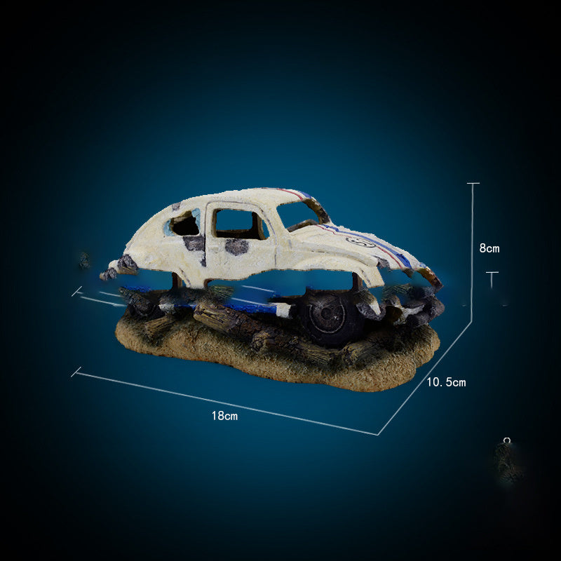 Sunken Car Decorative Ornaments for Aquarium