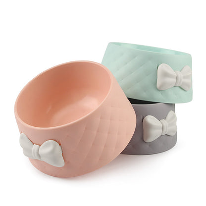 Bow Cat Dog Bowl