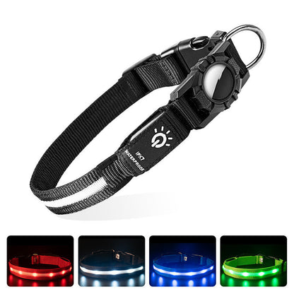 Waterproof LED Pet Collar with AirTag Locator Pet GPS