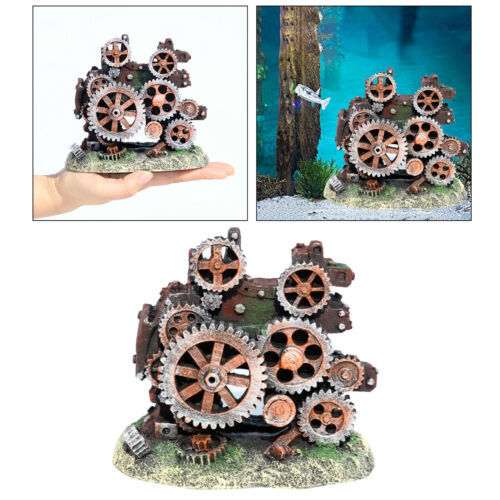 Creative Fish Tank Landscaping Gear Cog Craft