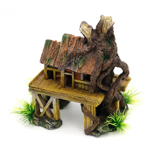 Aquarium Decorations Thatched House Resin Crafts