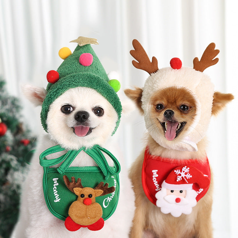 Pet Christmas Hat & Bib Set