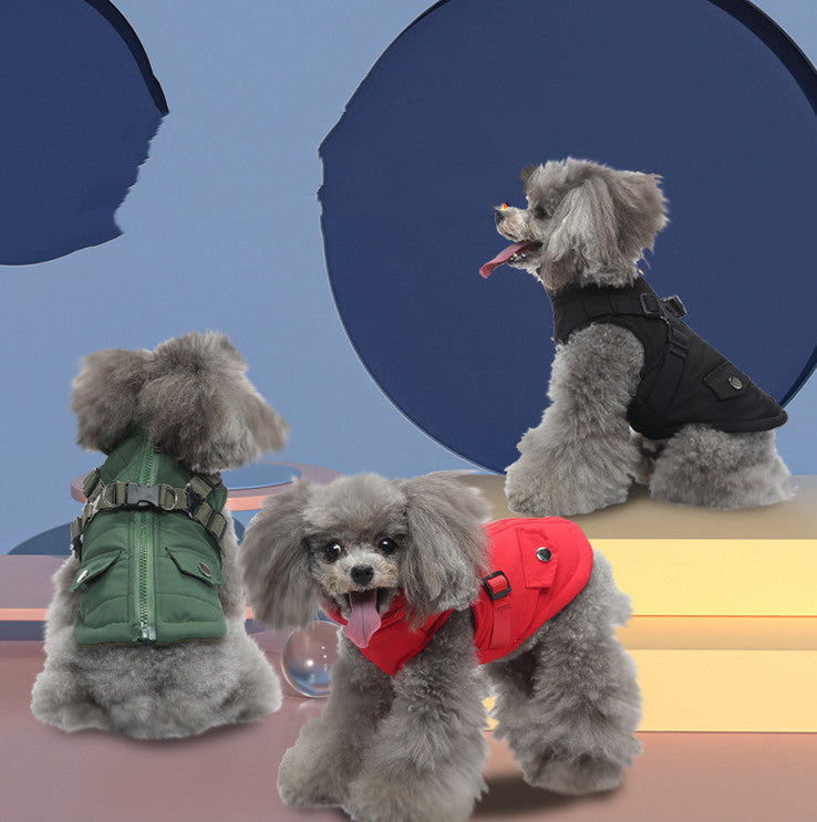 Pet Winter Cotton Dog Clothes Zipper Jacket