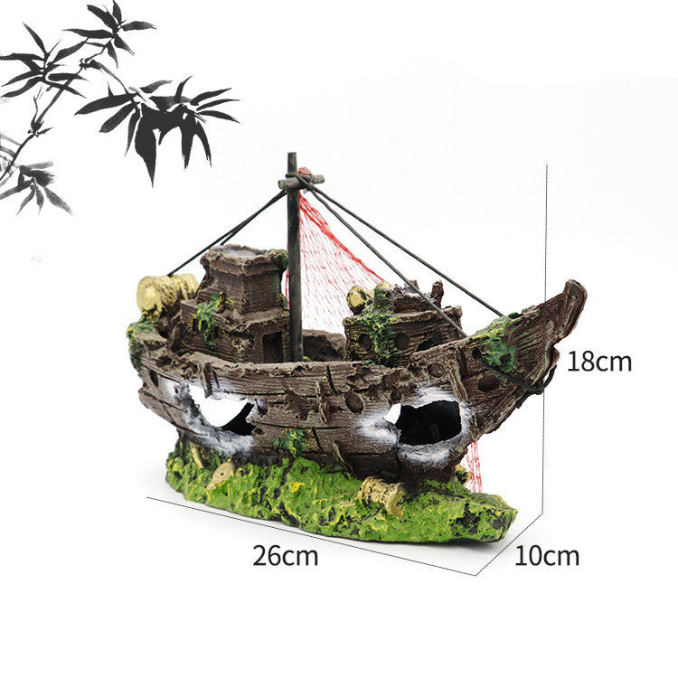 Various Boat Aquarium Ornaments