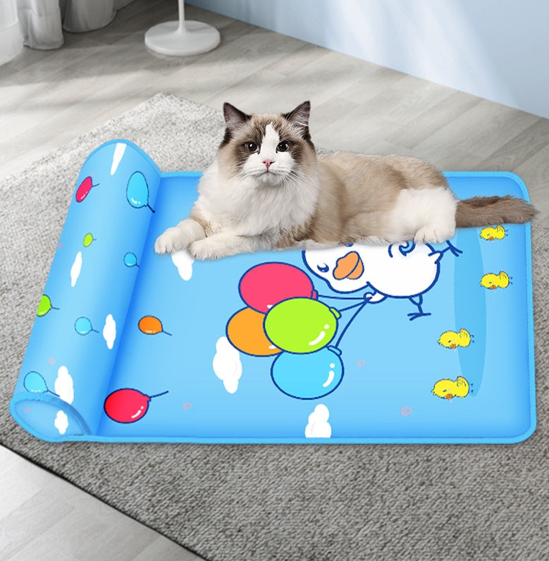 Summer Cooling Dog Cat Mat With Pillow