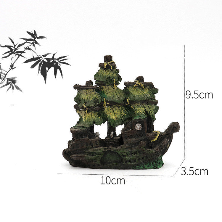 Various Boat Aquarium Ornaments